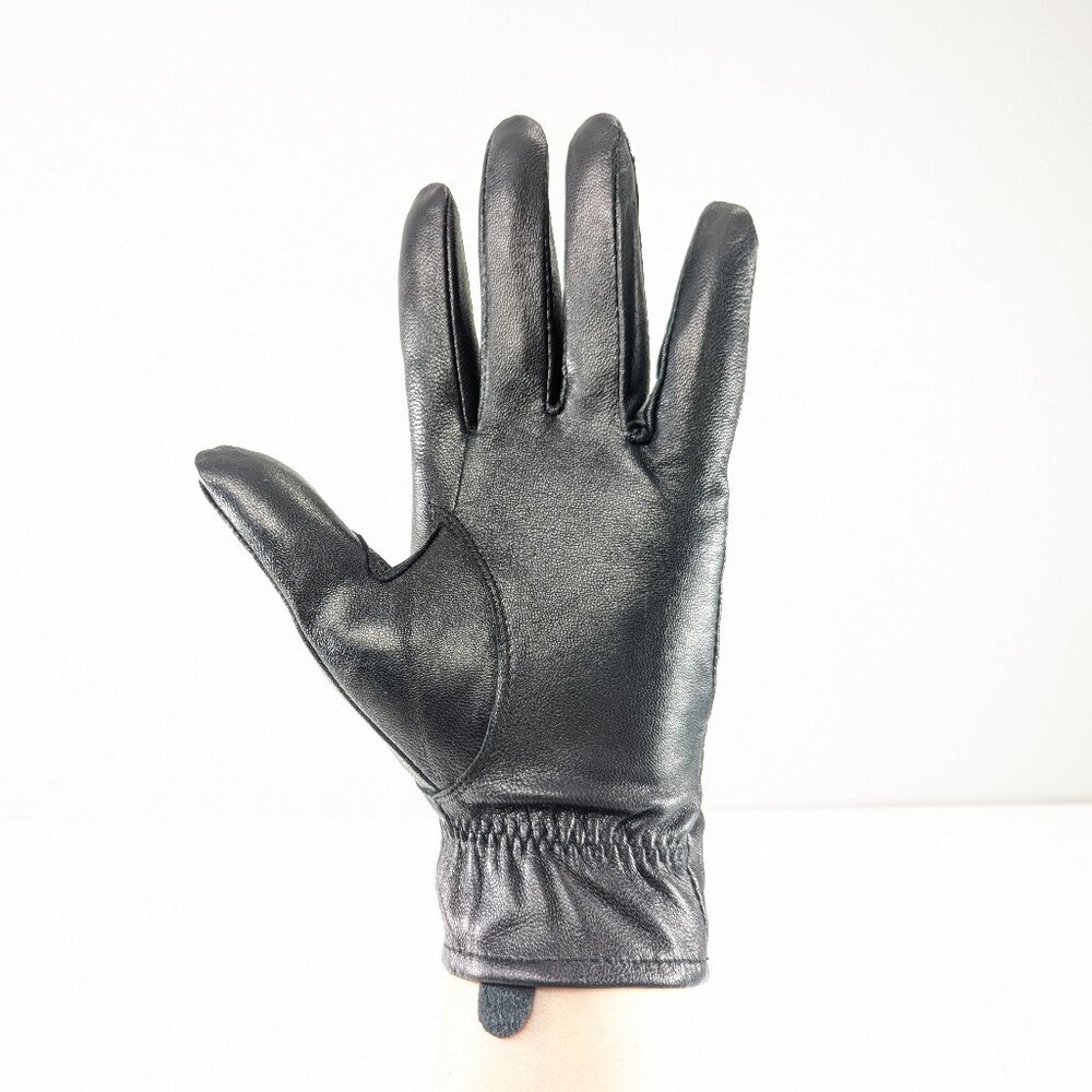 PLOVER buttery soft black leather ladies gloves Size L